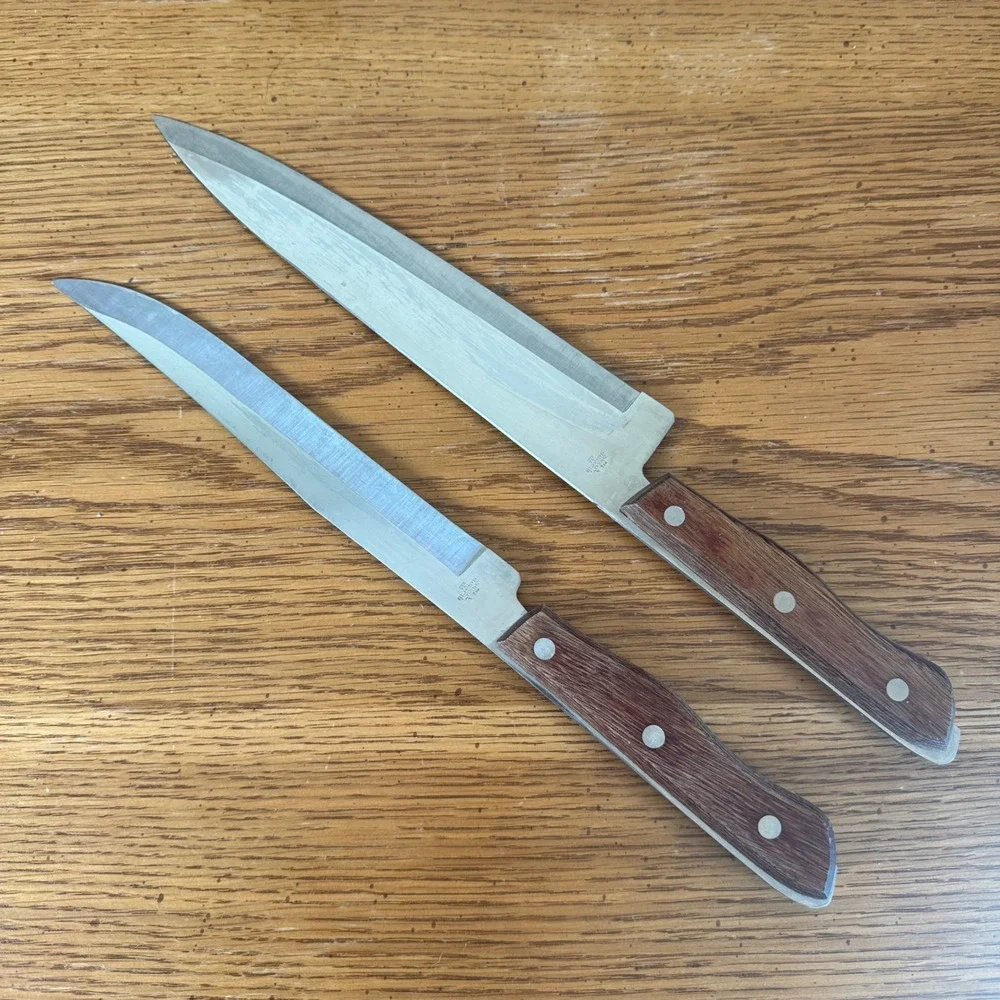 Vintage Precision Hollow Ground‎ Stainless Steel Knife Set 2pc Made in Japan